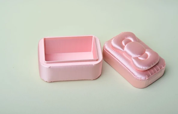 Sevimli Takı Kutusu (Fiyonklu) | 3D Baskı Kawaii Organizer | Yüzük & Aksesuar Kutusu ürün görseli 1