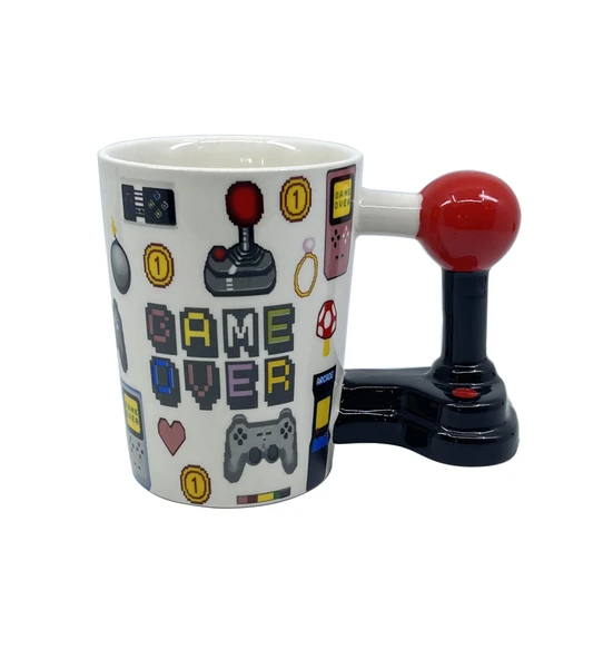 Retro Gamer Joystick Kulplu Tasarım Kupa Bardak ürün görseli 1