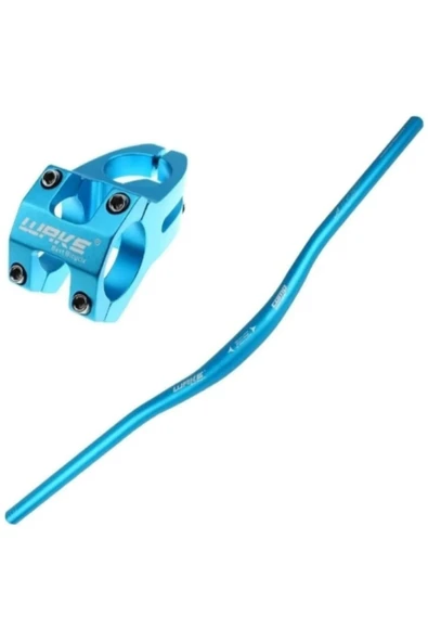 Wake Mavi Bisiklet Alümiyum Gidon+Boğaz 780mm 31,8mm Bisiklet Direksiyon + Boğaz ürün görseli 1