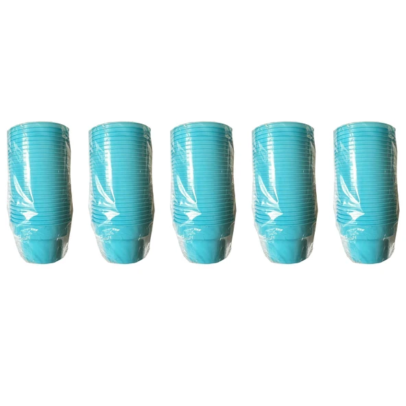 Omeyva Renkli Sert Mika Plastik Kristal Bardak - Turkuaz - 6 Oz / 180 CC - 125 Adet ürün görseli 1
