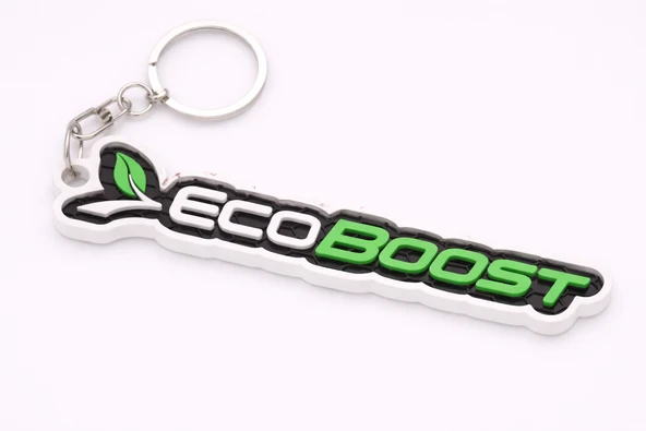 3D Baskı EcoBoost Yazılı Anahtarlık – Kabartmalı Spor Tasarım, Dayanıklı Araba Anahtarlık Aksesuarı ürün görseli 1