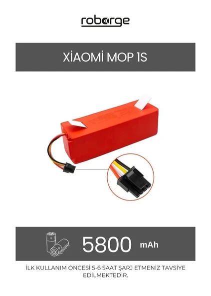 Xiaomi Vacuum Cleaner 1S (SDJQR03RR) Robot Süpürge Uyumlu Batarya 5800 mAh - Muadil Ürün ürün görseli 1