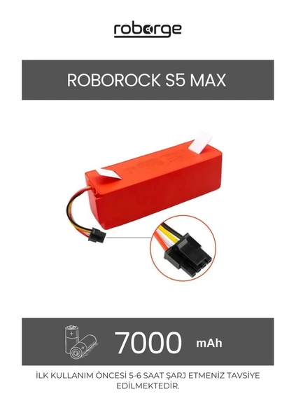 Roborock S5 Max Robot Süpürge Uyumlu Batarya 7000 mAh - Muadil Ürün ürün görseli 1