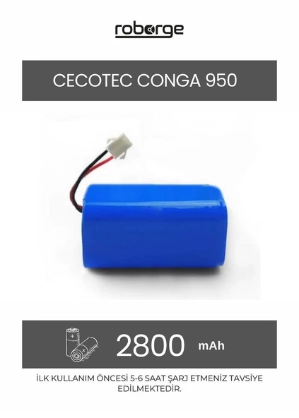 Cecotec Conga 950 Robot Süpürge Uyumlu Batarya 2800 mAh - Muadil Ürün ürün görseli 1
