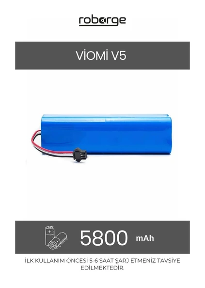 Viomi V5 Robot Süpürge Uyumlu Batarya 5800 mAh - Muadil Ürün ürün görseli 1