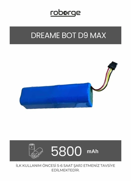 Dreame D9 Max Robot Süpürge Uyumlu Batarya 5800 mAh - Muadil Ürün ürün görseli 1