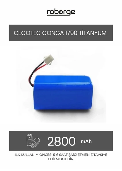 Cecotec Conga 1790 Titanyum Robot Süpürge Uyumlu Batarya 2800 mAh - Muadil Ürün ürün görseli 1