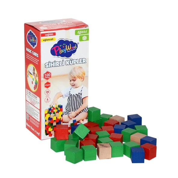 Ahşap 100 Parça Sihirli Küpler ürün görseli 1