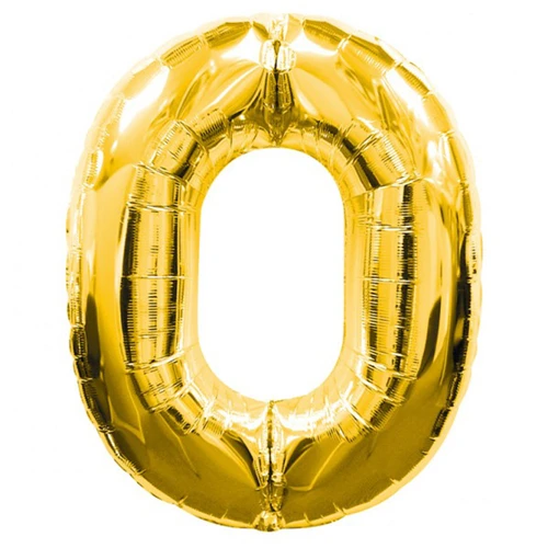 0 Rakamlı Folyo Balon Gold Renk  40 inç ürün görseli 1