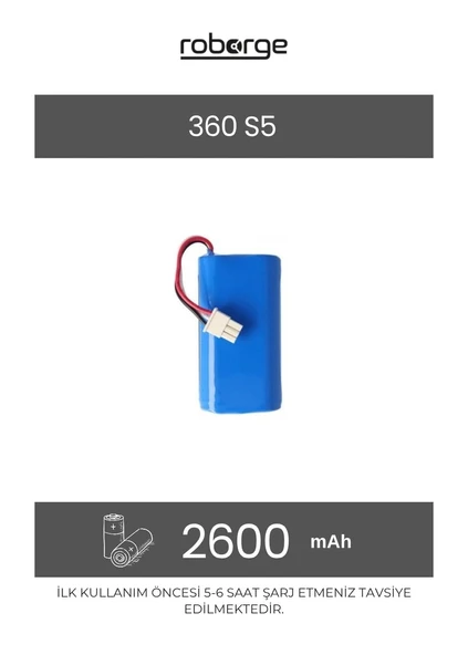 360 Vacuum Mop Cleaner S5 Robot Süpürge Uyumlu 2600 mAh Batarya - Muadil Ürün ürün görseli 1