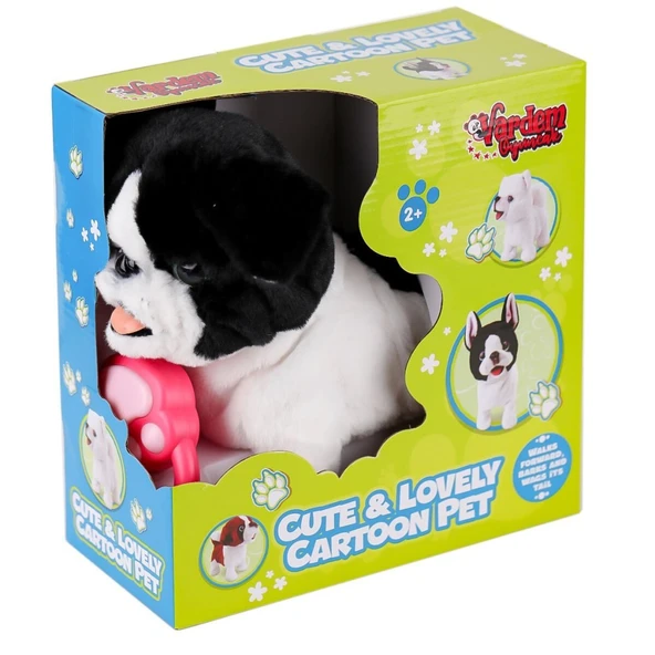 PR66308-25T Tasmalı Yürüyen Peluş Fransız Köpeği ürün görseli 1