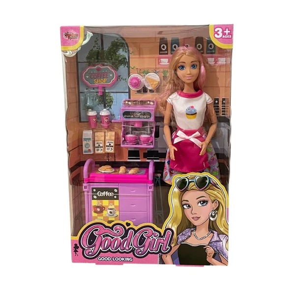 WG66748 Kutulu   Kafe İşleten Bebek Set 11,5 inç ürün görseli 1