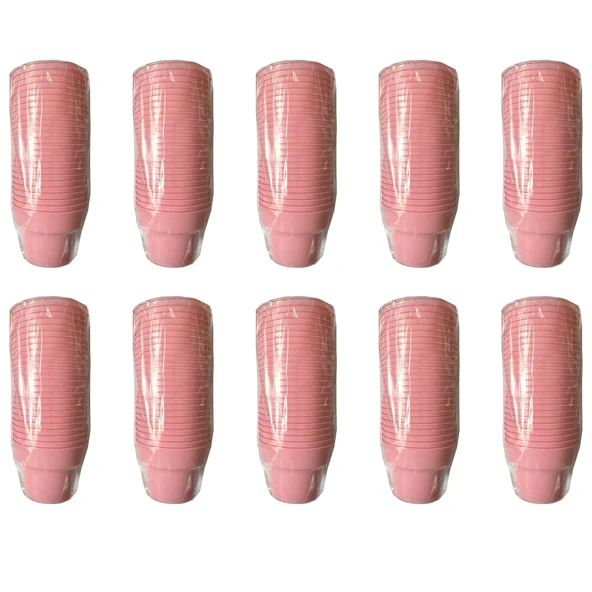 Omeyva Renkli Sert Mika Plastik Kristal Bardak - Pembe - 6 Oz / 180 CC - 250 Adet ürün görseli 1