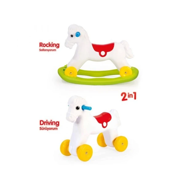 7078 Dolu, Sallanan Tekerlekli At - Resim 2
