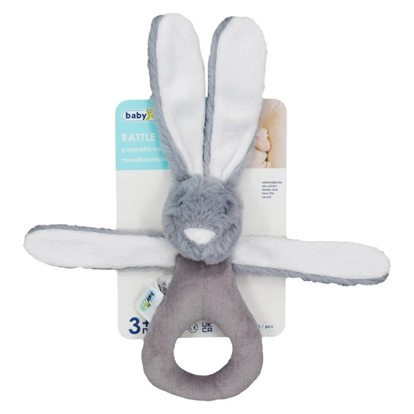 Tutmalı Peluş Mini Tavşan 842 Gri ürün görseli 1