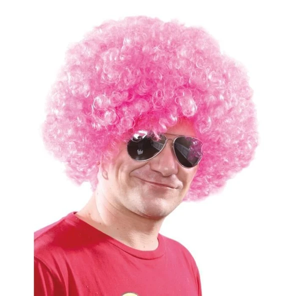 Açık Pembe Renk Kıvırcık Afro Bonus Peruk ürün görseli 1
