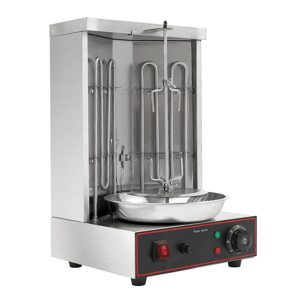 Elektrikli Shawarma Izgara 3000W Masa Izgarası Rotisserie Spit'li Paslanmaz Çelik Izgara Makinesi 2 Isıtma Elemanı Sıcaklık Aralığı Ev Kullanımı için 50-300 ℃ Restoran Izgara ürün görseli 1