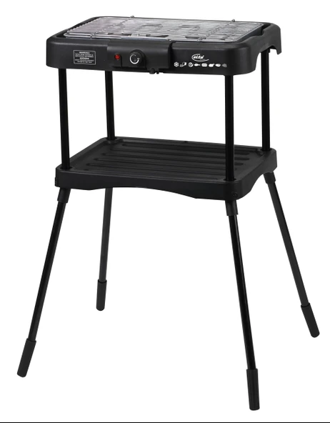 Elektrikli Izgara 2000W - İç ve Dış Mekan Kullanımı için Masa Izgarası - Yapışmaz Izgara Plakası - Çıkarılabilir Izgara Rafı ve Kase - Hızlı Isıtma - Isı Yalıtımlı Kulplar - Siyah ürün görseli 1
