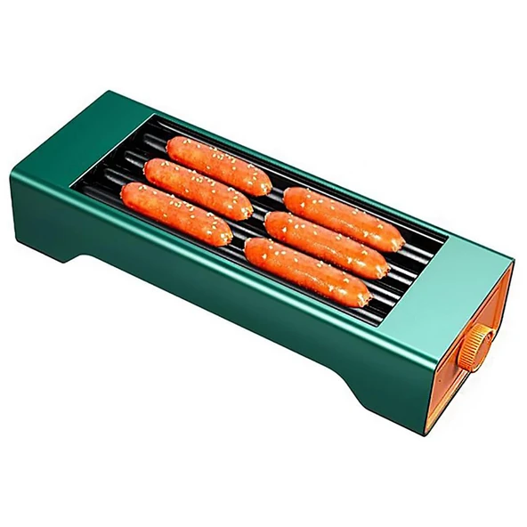 LHQYA Mini Hot Dog Silindir Makinesi, 150W Ev Tipi Sosis Makinesi, 4 Isıtma Tüplü, Düğme Sıcaklık Kontrol Aralığı: Normal Sıcaklık -180°C/360° Eşit Pişirme, Restoranlarda Kullanılır ürün görseli 1