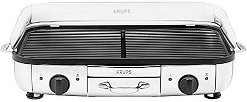 Krups TG7002 masa ızgarası K1846 (2.400 watt, ayrı olarak ayarlanabilir termostat) siyah ürün görseli 1