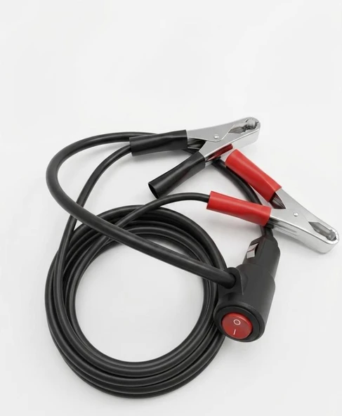 Aküden Bağlantılı Çift Yönlü Araç Çakmaklık Uzatma Kablosu Düğmeli Erkek Çakma Soketli 12-24 V/16A 2 X1,5mm TTR Bakır 2Mt-Siyah ürün görseli 1