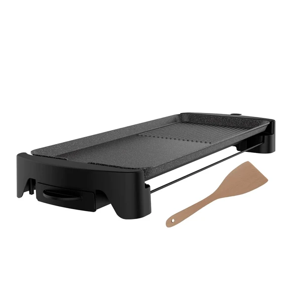 Cecotec Plancha de Asar Eléctrica Tasty&Grill 3000 RockWater L. 2200 W, Gran superficie 65x30cm, Revestimiento Piedra RockStone, Yapışmaz, Sıcaklık Ayarlanabilir ürün görseli 1
