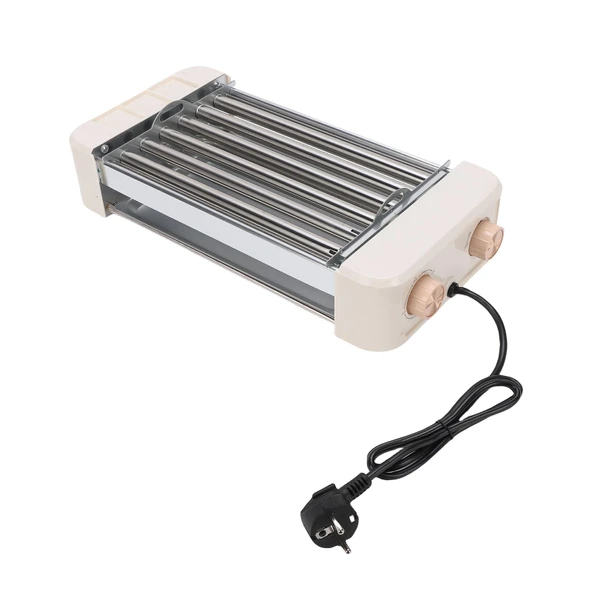 Annadue Elektrikli Hot Dog Silindiri 550W Otomatik Izgara, 6 Pişirme Tüpü ile Ayarlanabilir Sıcaklık Paslanmaz Çelik Ev Partisi İkram Barbekü Oyunu Gece için ürün görseli 1