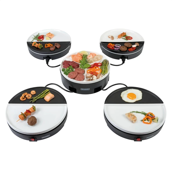 Şefin Akşam Yemeği Partisi - Beyaz Raclette Izgara - Elektrikli ızgara - İç mekan ızgaraları ve raclette'ler - 4 ila 5 kişilik gurme seti - PFAS ücretsiz ürün görseli 1