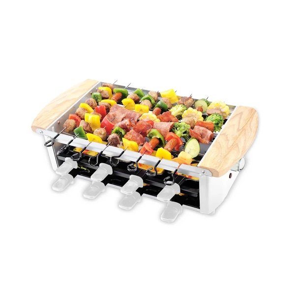 LITTLE BALANCE 8263 Raclette Alpes 1200-8, Raclette/Grill 8 Kişilik, Raclette Izgara Elektrikli Izgara Şişleri, Yapışmaz Kaplama, Aksesuarlar Dahil, 1200 W, Beyaz ürün görseli 1