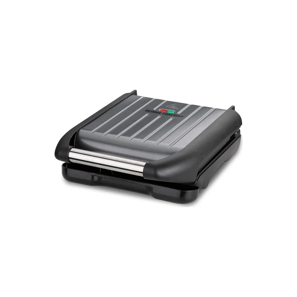 George Foreman 25041-56 Fitness Izgara Ailesi Çelik, temaslı ızgara, panini ve sandviç ızgara, 5 porsiyona kadar 28 x 17 geniş ızgara yüzeyi, paslanmaz çelik/gri ürün görseli 1