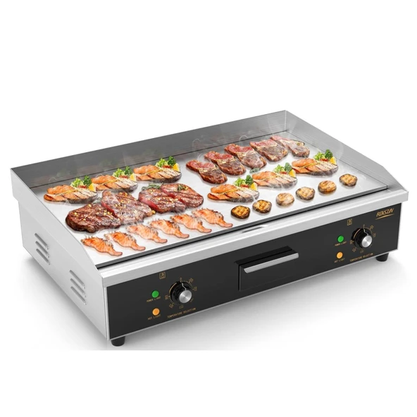 LEADZM Ticari Elektrikli Izgara Elektrikli Masa Izgarası, Izgara Plakası 50-300 °C arasında Ayarlanabilir Sıcaklık, Restoran, Balkon, Tezgah için (73 x 48 x 22cm（416）) ürün görseli 1