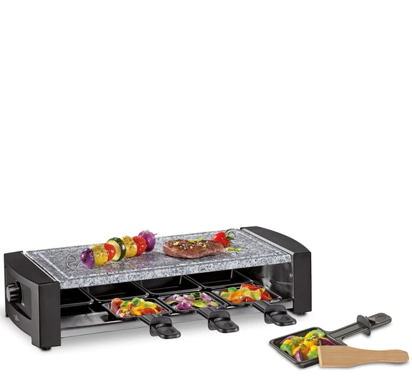 Küchenprofi Raclette HOT STONE8, granit ızgara plakası, 8 kişilik raclette, 8 x yapışmaz tava ve kazıyıcı, kademesiz sıcaklık kontrolü ürün görseli 1