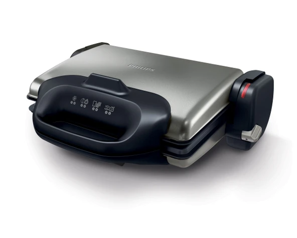 Philips HD4468/90 temaslı ızgara değiştirilebilir waffle plakaları, 2000 W, 250 dereceye kadar sıcaklık seçimi, gümüş ürün görseli 1