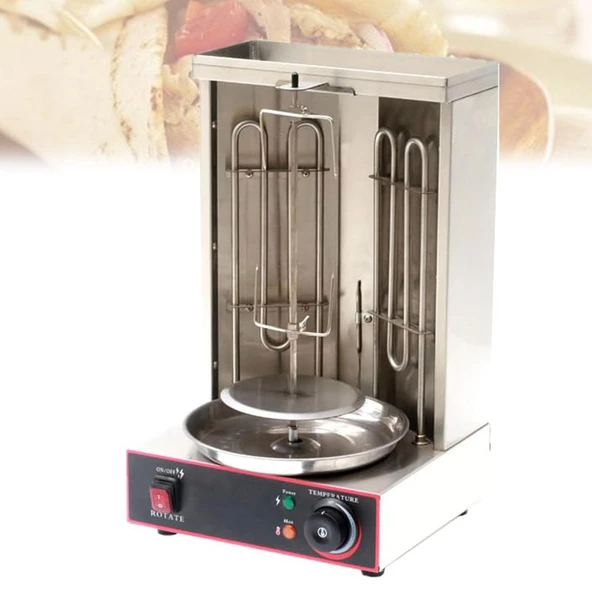 BDJSN Ticari Elektrikli Dikey Izgara, 3000W Paslanmaz Çelik Şiş, 50-300°C Sıcaklık Ayarlı, Kolay Temizlenebilir, 360 Derece Dönebilen Isıtıcı ürün görseli 1
