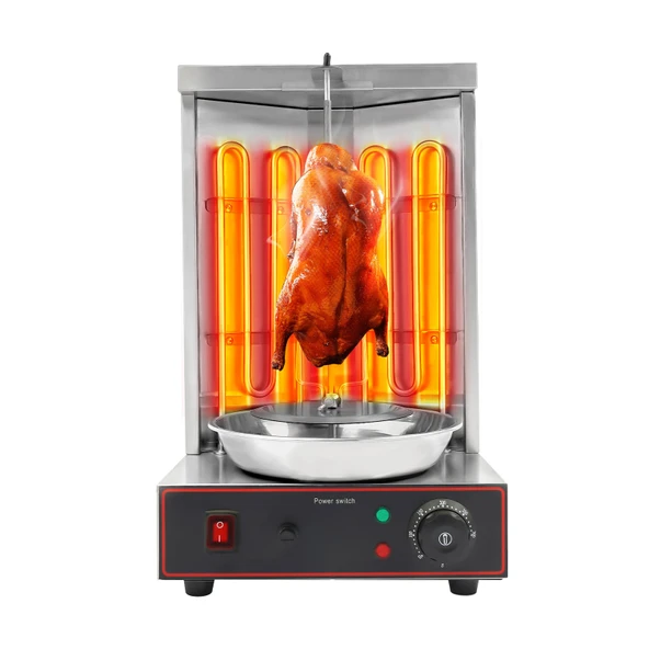 3000W Elektrikli Shawarma Izgara, Ticari Dikey Döner Izgara, Döner Makinesi, Maksimum Yük Kapasitesi 10kg, Sıcaklık Arası Ayarlanabilir, Gümüş ürün görseli 1