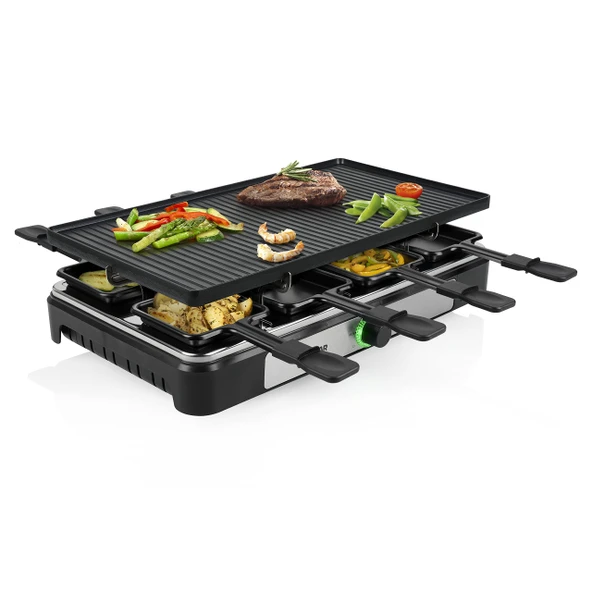 Tristar Raclette makinesi RA-2748 - 3'ü 1 arada - Raclette/taş pişirme/ızgara/teppanyaki - 8 kişilik - 1400 W ürün görseli 1