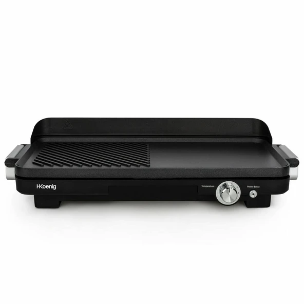 H.Koenig Izgara ve Plancha GRX330 / Elektrikli ve kompakt / İç ve dış mekan kullanımı için / Yapışmaz kaplama / Et, balık, sebze ürün görseli 1