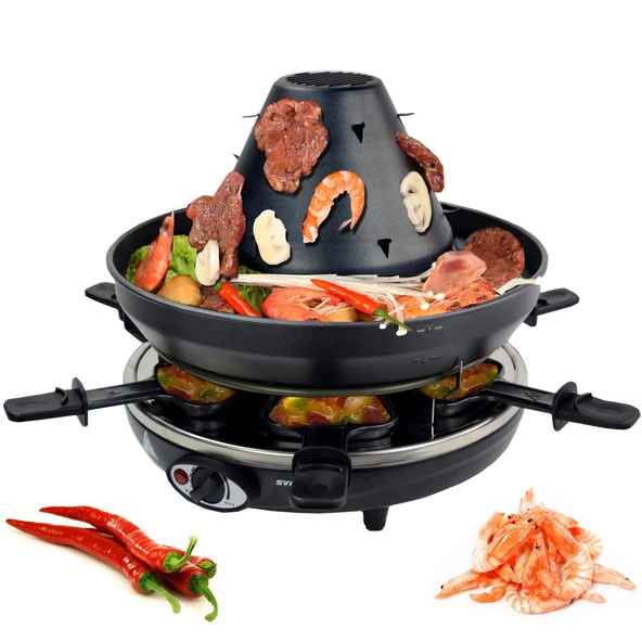 Syntrox Germany Tatar şapka masa ızgara elektrikli ızgara raclette 6 kişilik ürün görseli 1