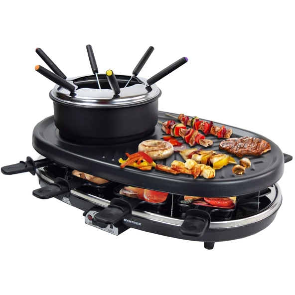 Syntrox Germany 3'ü 1 arada Raclette Grill Fondü Appenzell 8 kişilik ürün görseli 1