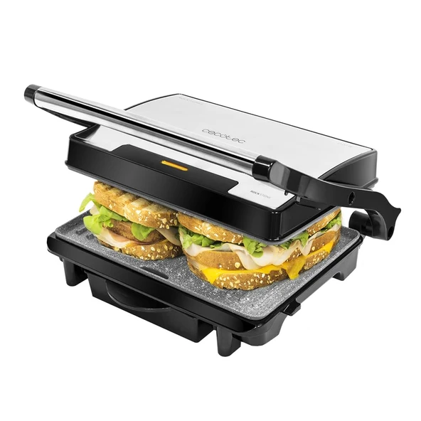 Cecotec Rock'nGrill 1500 Hızlı elektrikli ızgara. RockStone Taş Kaplama Yüksekliği Ayarlanabilir Üst Plaka Gres Tepsisi 1500W Güçlü Çevre Dostu Kaplama (1500W) ürün görseli 1