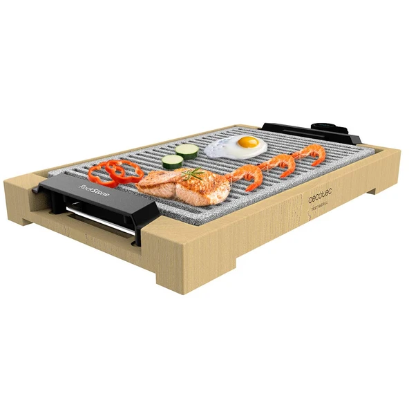 Cecotec Elektrikli Izgara Tabağı Tasty&Grill 2000 Bambu LineStone. 2000 W güç, bambu yapı, ayarlanabilir termostat, ızgara yüzeyi, RockStone kaplama, bulaşık makinesinde yıkanabilir ürün görseli 1