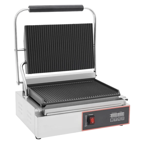 Elektrikli Kontak Izgara, 2200W Ticari Panini Izgara Ayarlanabilir Sıcaklık 50°C-300°C, Ekmek Kızartma Makinesi Otel Restoran Kafelerinde Kullanıma Uygun Sandviç Ekmek Kızartma Makinesi ürün görseli 1