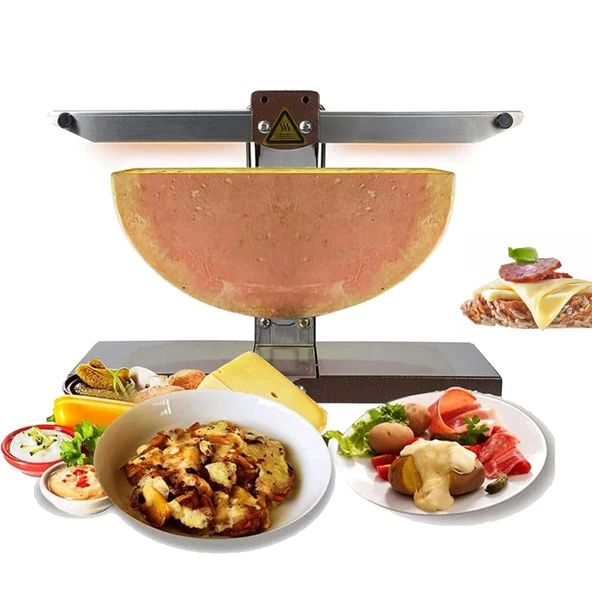 TYH Elektrikli Raclette Peynir Eritici, Ticari Peynir Izgarası, Çift Isıtma Yüzeyli 900W Izgara Eritici, Restoran Mutfağı için Hızlı Isıtma Geleneksel Peynir Eritici ürün görseli 1