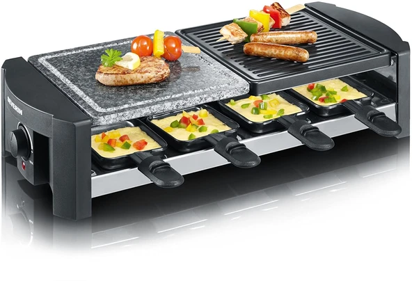 Severin RG 2683 raclette ızgara, doğal ızgara taşlı (1300 watt) siyah ürün görseli 1