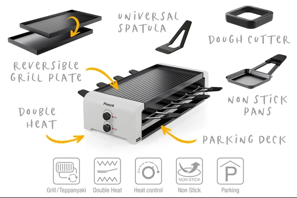 Stöckli Raclette PizzaGrill 8 (Beyaz) - Resim 3