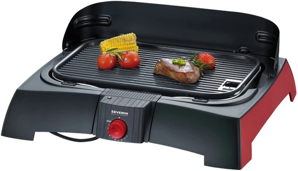 Severin PG 2786 barbekü ızgarası / siyah-kırmızı ürün görseli 1