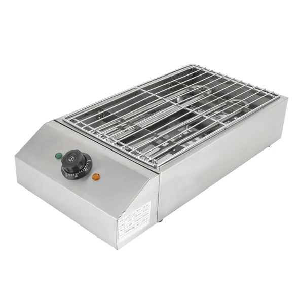 Masa Izgarası Elektrikli Masa Izgarası, 2.6KW Yağ Damlama Tepsili Elektrikli Izgara, 50-300°C, Izgara Boyutu 25.5 * 42.5cm, Bağımsız Izgara Rafı, Çıkarılabilir ürün görseli 1