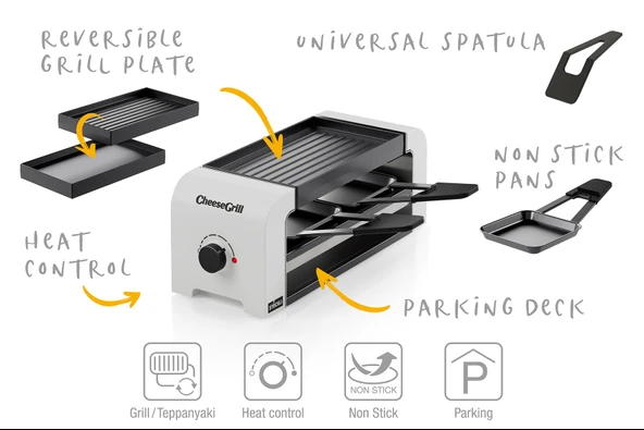 Stöckli Raclette CheeseGrill 2 Beyaz - Resim 3