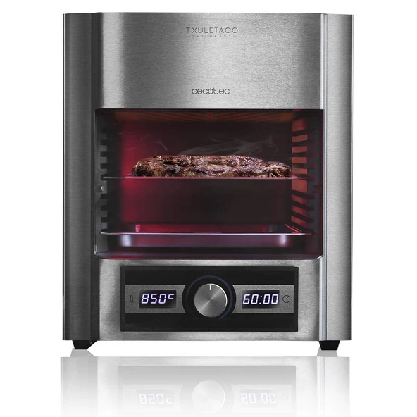 Cecotec Txuletaco The Beast 7850 Steel 850 oC'ye kadar, 2000 W güç, paslanmaz çelik ızgara, yağ çekmecesi, sıcaklık sistemi ve ayarlanabilir zamanlayıcı ürün görseli 1
