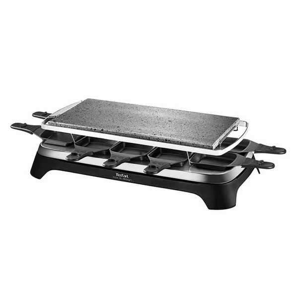 Tefal PR4578 Çıkarılabilir ızgara plakalı 10 kişilik Pierrade Raclette, 1350 W, siyah/paslanmaz çelik ürün görseli 1